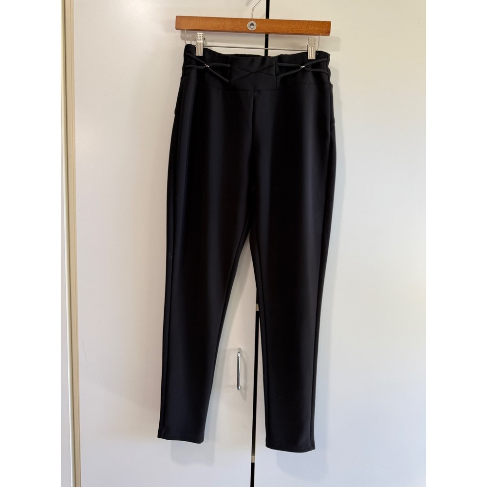 Maze Collection Women's Black High Rise Waist Stretch Tapered Pants Size M